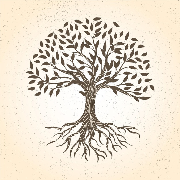 Hand Drawn Tree Life Brown Shades 23 2148703761