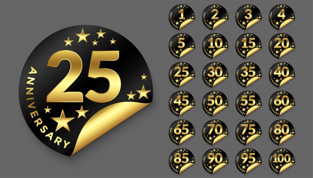 Happy Anniversary Logotype Golden Badges Big Collection 1017 22629