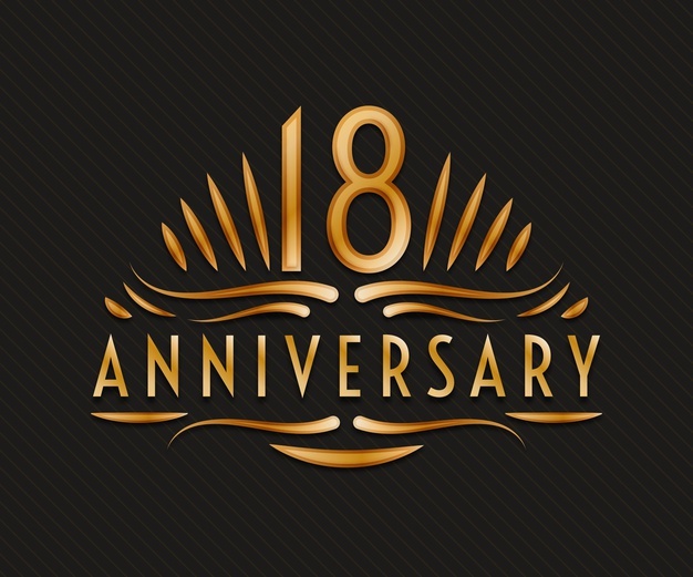 Luxury 18th anniversary logo Free Vector