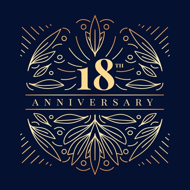 Luxury Eighteenth Anniversary Logo 23 2148670407