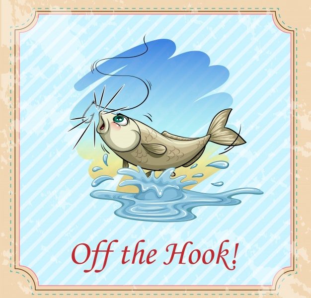 Off the hook idiom concept Free Vector