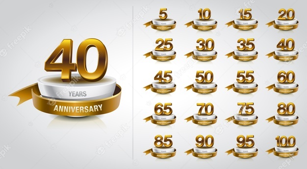 Set of golden anniversary logo celebration Premium Vector