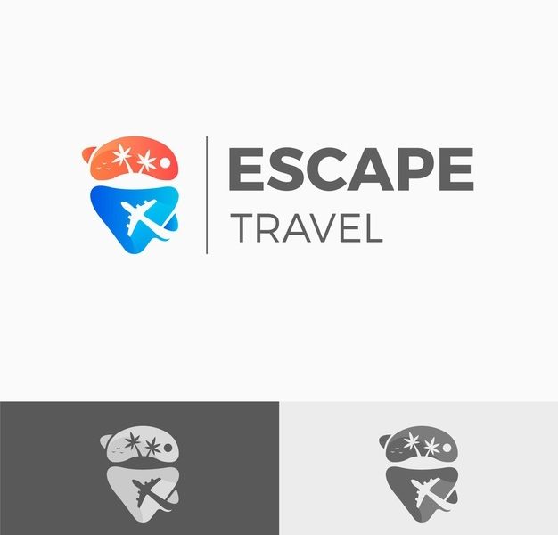 Travel detailed logo template Free Vector