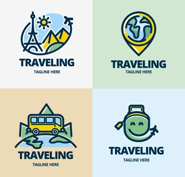 Travel logo collection Free Vector