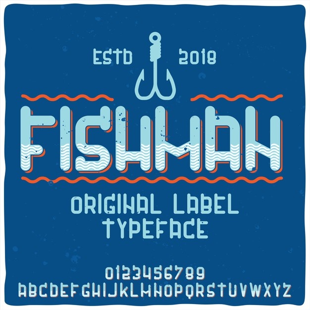 Vintage Alphabet Logo Typeface Named Fishman 1284 49718