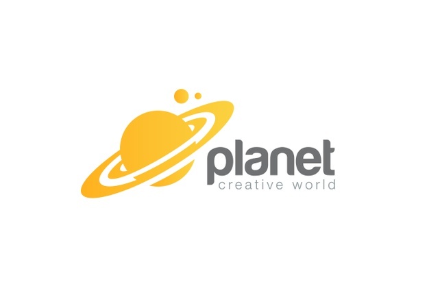 World travel planet logo . negative space style. Free Vector