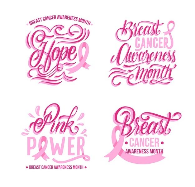 Breast cancer awareness month label set Free Vector Breast cancer awareness month label set Free Vector
