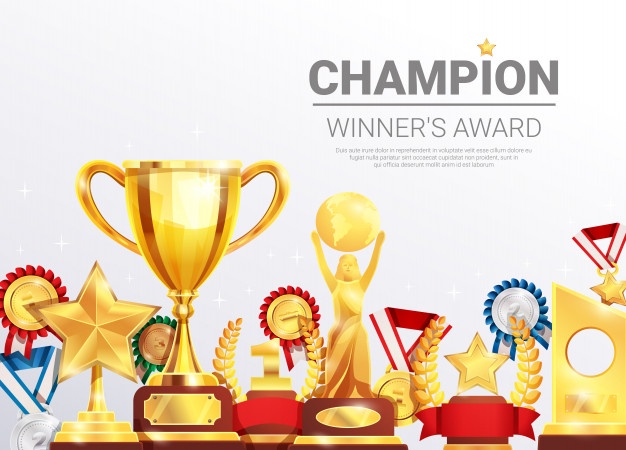 Championships winners awards collection template Free Vector