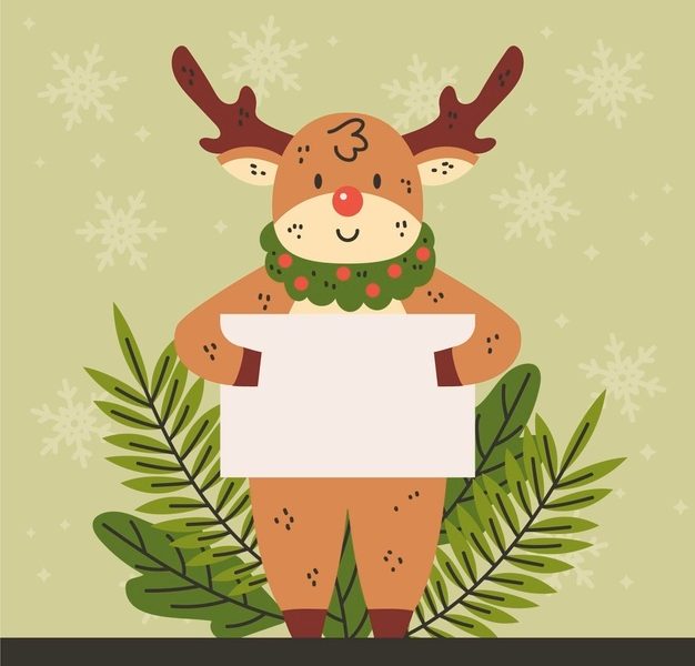 Christmas character holding blank banner Free Vector Christmas character holding blank banner Free Vector