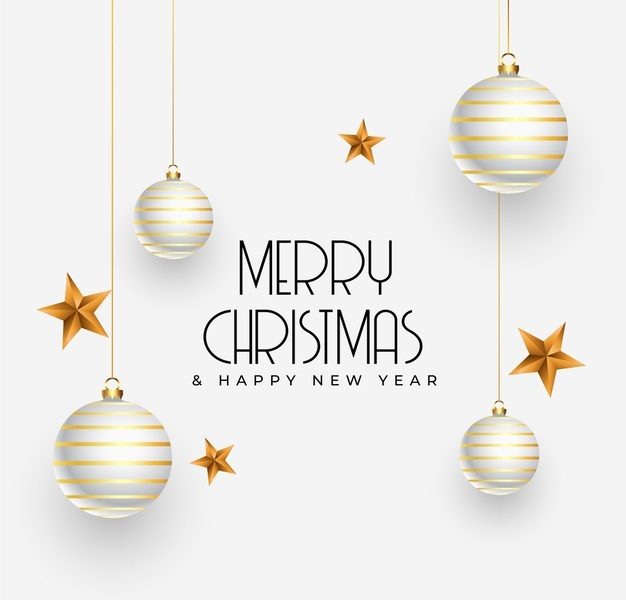 Christmas greeting with realistic decoration elements Free Vector