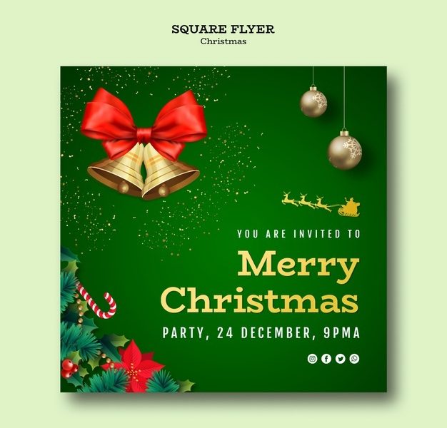 Christmas party flyer template Free Psd