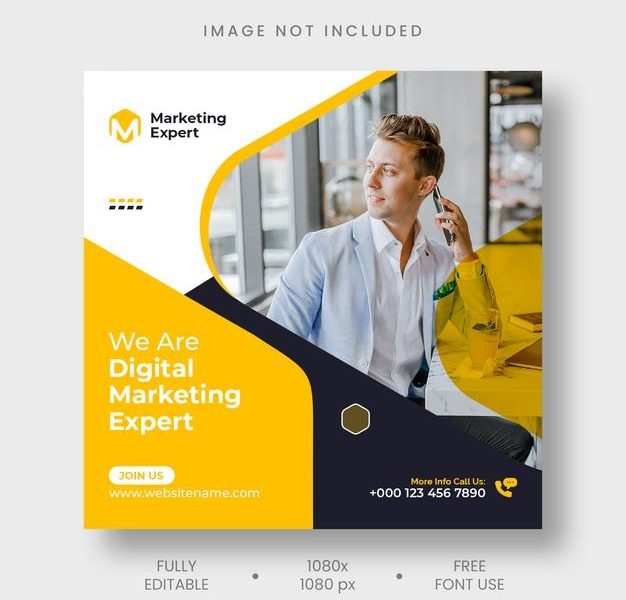 Digital marketing agency instagram post and social media banner template Free Psd