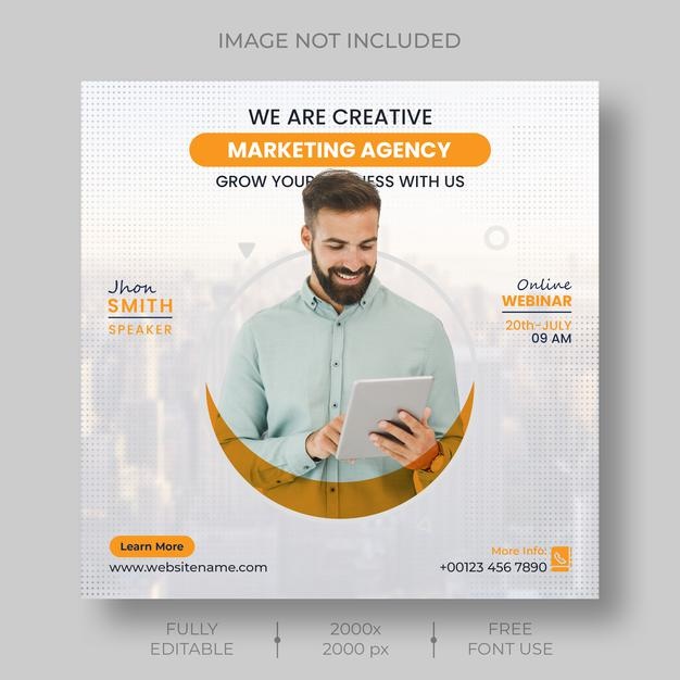 Digital Marketing Corporate Social Media Live Webinar Instagram Post Template 237398 272