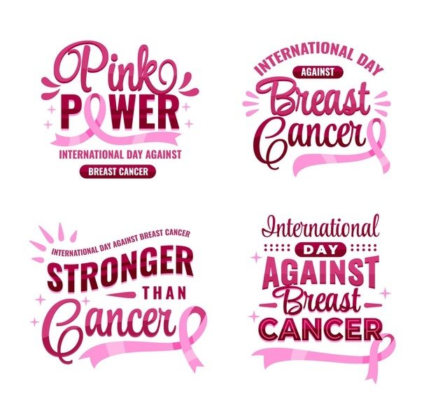 Gradient international day against breast cancer lettering labels collection Free Vector Gradient international day against breast cancer lettering labels collection Free Vector