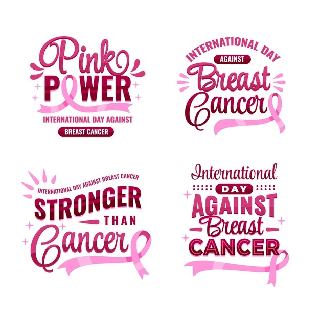 Gradient International Day Against Breast Cancer Lettering Labels Collection 52683 70972