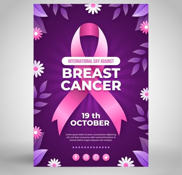 Gradient international day against breast cancer vertical poster template Free Vector Gradient international day against breast cancer vertical poster template Free Vector