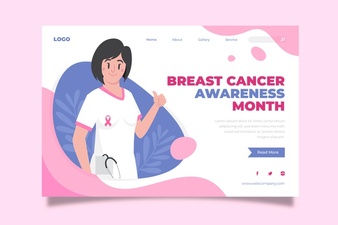 Hand Drawn Flat Breast Cancer Awareness Month Landing Page Template 23 2149087961