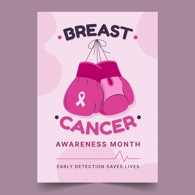 Hand Drawn Flat Breast Cancer Awareness Month Vertical Poster Template 23 2149067631