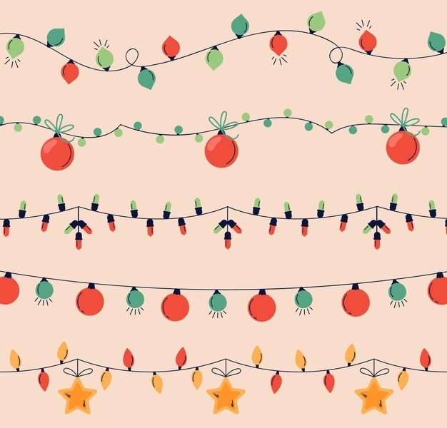 Hand drawn flat christmas lights collection Free Vector Hand drawn flat christmas lights collection Free Vector