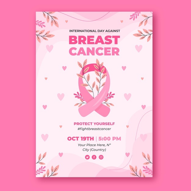 Hand Drawn Flat International Day Against Breast Cancer Vertical Poster Template 23 2149080388