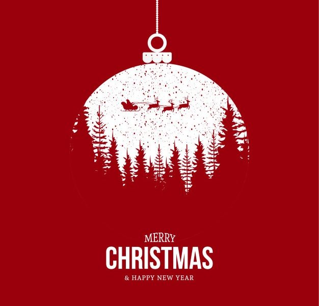 Modern merry christmas background with modern design Free Vector