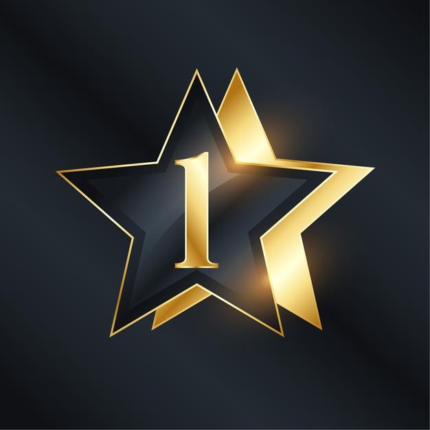 Number One Star Label Golden Color 1017 32238
