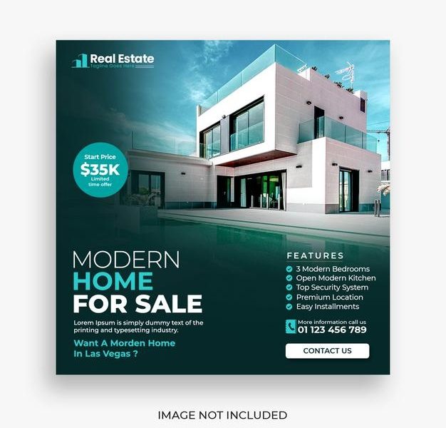 Real estate house social media post or square banner template Free Psd Real estate house social media post or square banner template Free Psd