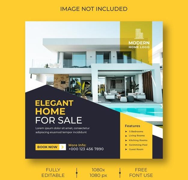Real estate social media instagram post and banner template Free Psd