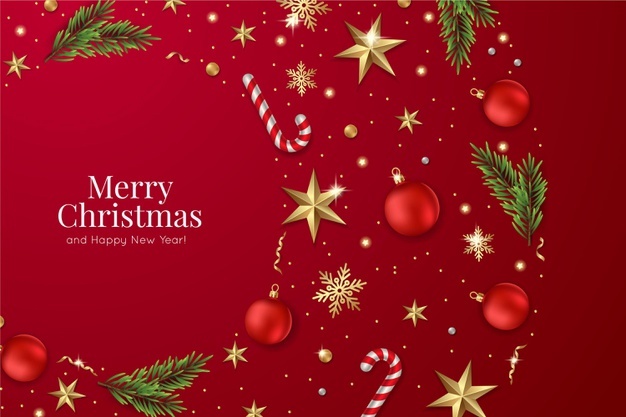 Realistic christmas background Free Vector