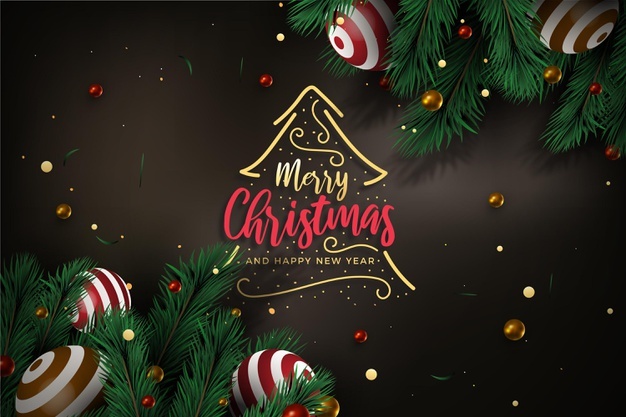 Realistic christmas tree branches background Free Vector
