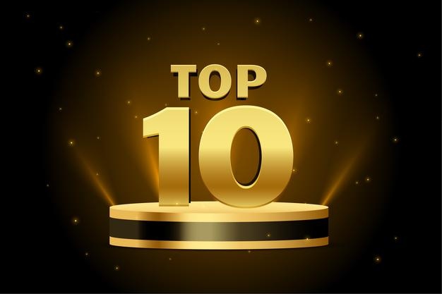 Top 10 best golden podium award background Free Vector