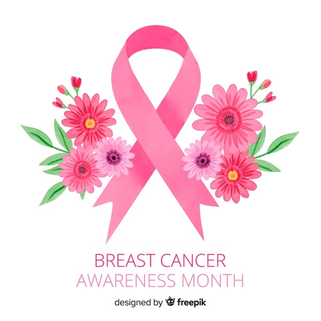 Watercolor Breast Cancer Awareness Ribbon With Flowers 23 2148282805