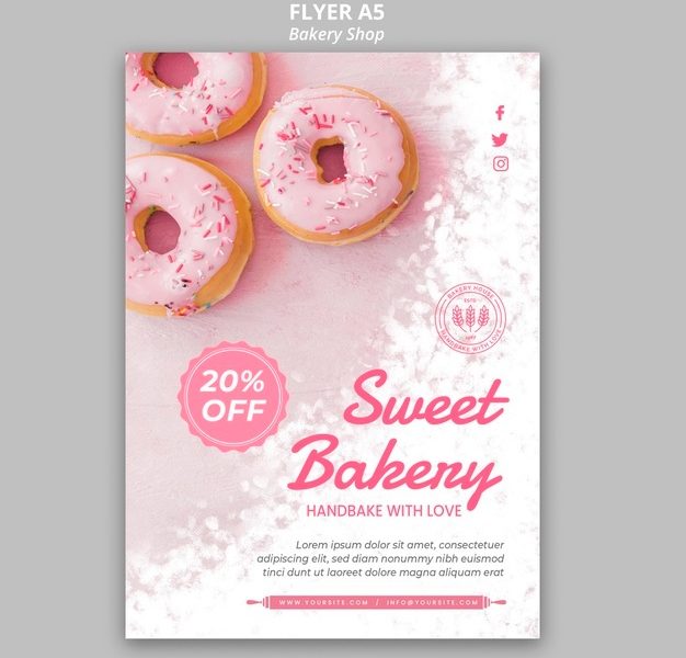 Bakery shop flyer Free Psd