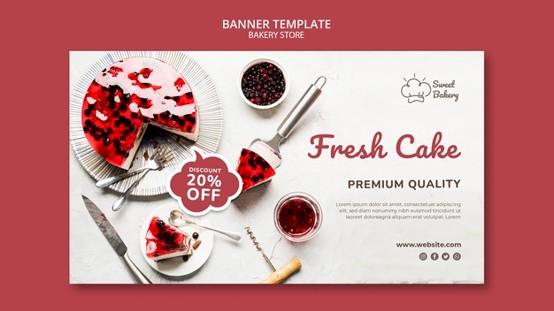 Bakery shop horizontal banner Free Psd