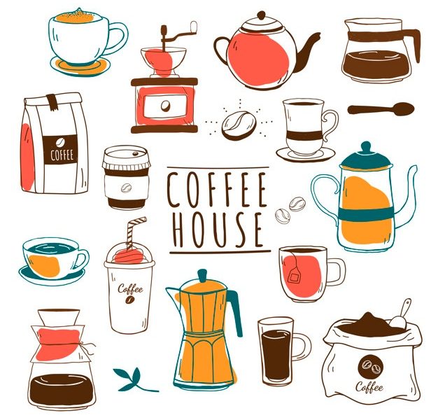 Cafe and coffee house pattern vector Free Vector