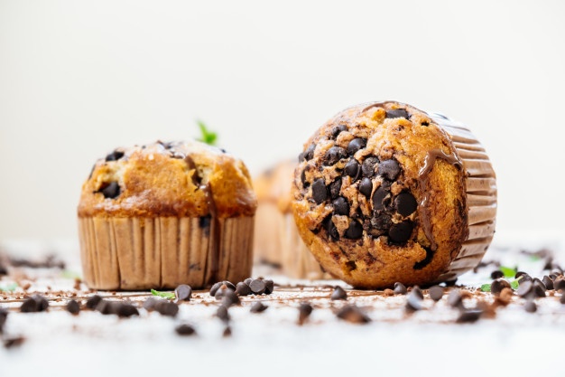 Chocolate chip muffin Free Photo