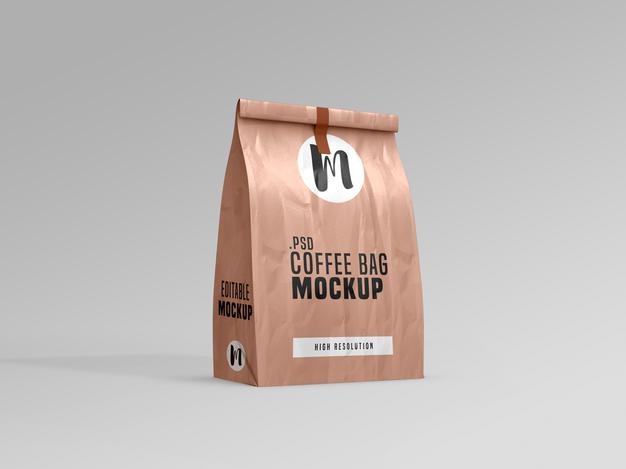 Coffee bag packet mockup Free Psd