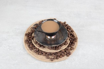 Coffee Beans Cup Coffee Wood Piece 114579 57925