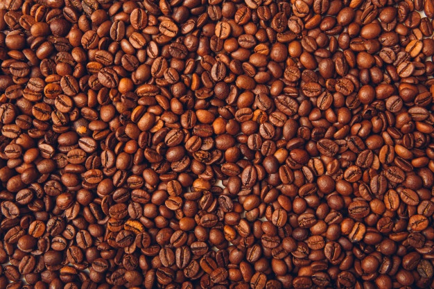 Coffee beans top view background Free Photo