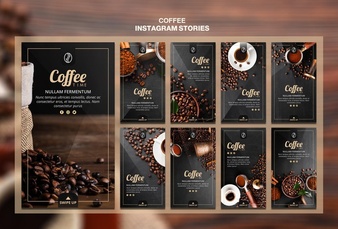 Coffee concept instagram stories template Free Psd