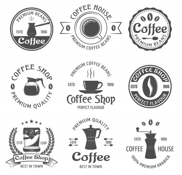 Coffee emblem set Free Vector