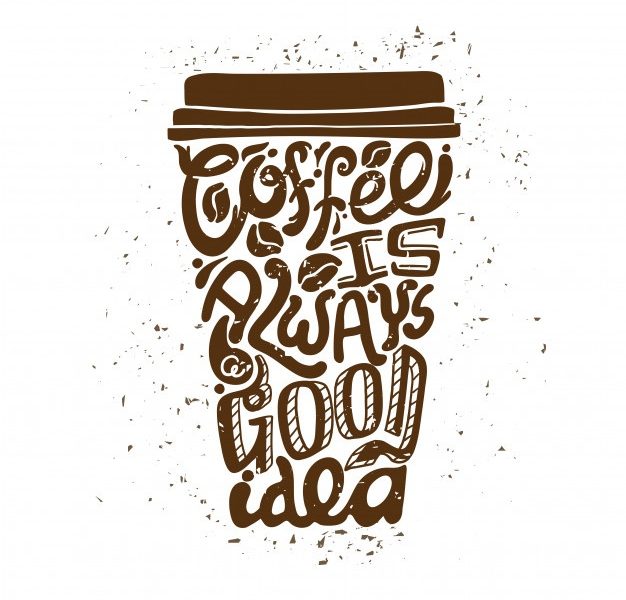 Coffee to go art composition Free Vector