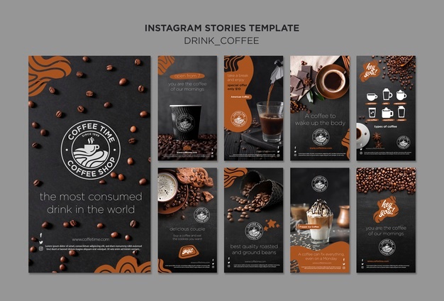 Coffee instagram stories collection Free Psd