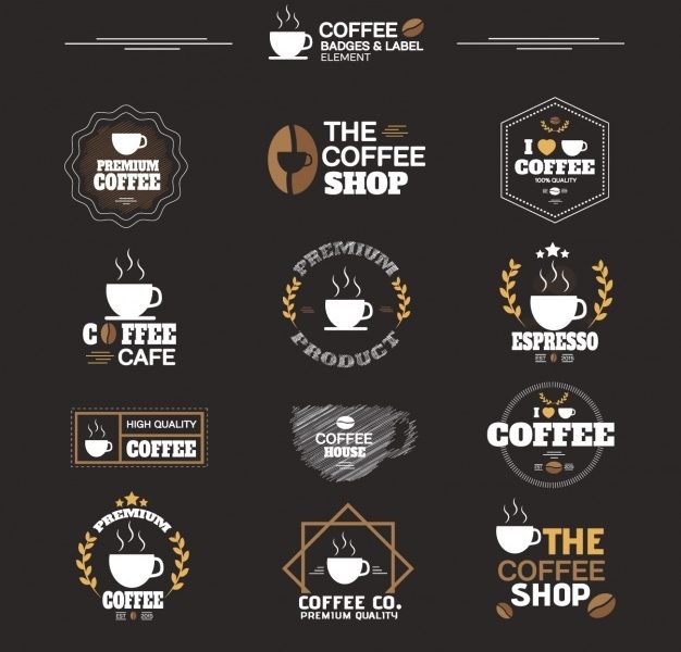 Coffee labels collection Free Vector