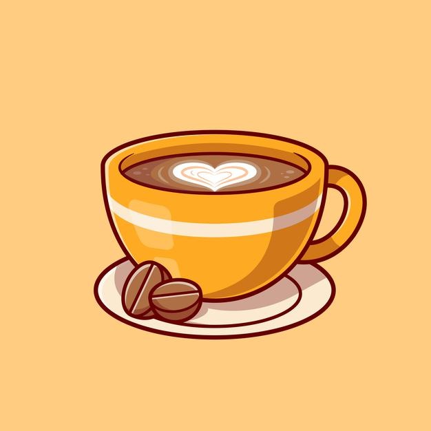 Coffee Love Foam With Beans Cartoon Icon Illustration 138676 2575