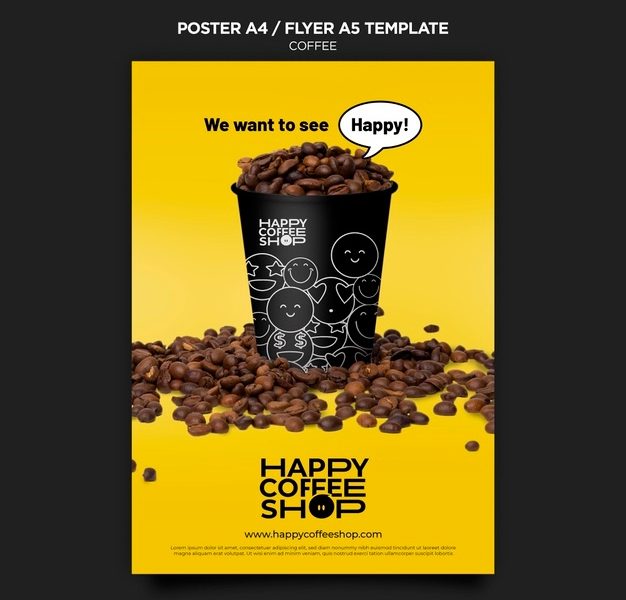 Coffee poster template Free Psd