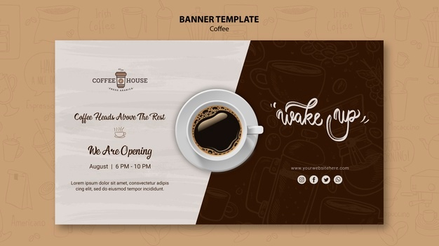 Coffee shop banner template Free Psd