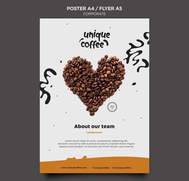 Coffee shop flyer template Free Psd