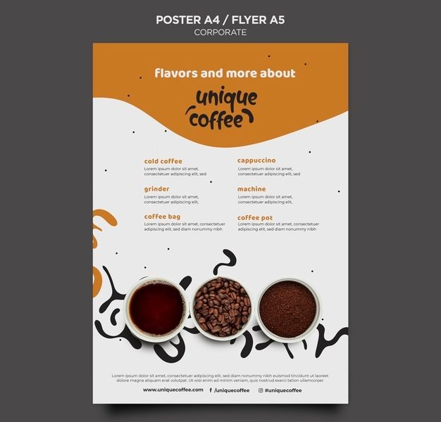 Coffee shop template poster Free Psd