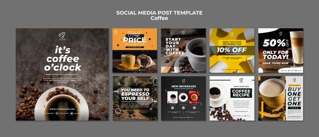 Coffee social media post template Free Psd